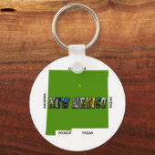 Porte-clés Nouveau Mexique Plan Plan Texte Photo (Recto)