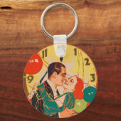Porte-clés Nouvel An vintage en couple (Recto)