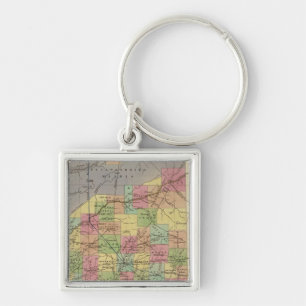 Porte-clés Nouvelle Carte De L'Indiana