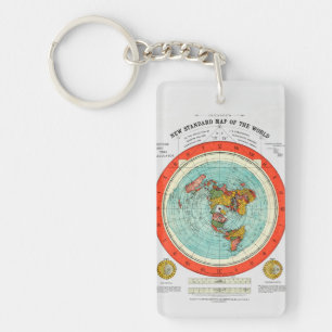 Porte-clés Nouvelle carte standard de la terre plate Earther