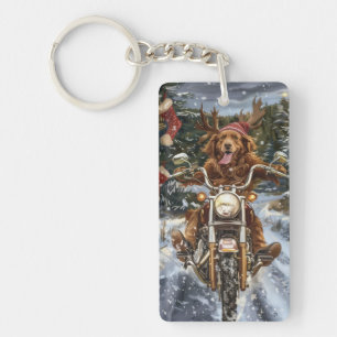 Porte-clés Nouvelle-Écosse Moto Équitation de Chien Noël