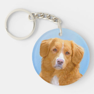 Porte-clés Nouvelle-Écosse Peinture de chien pour ramper le