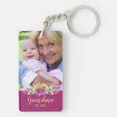 Porte-clés Nouvelle Grand-mère Fleurs Élégantes Bourgogne | P (Dos)