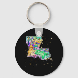 Porte-clés Nouvelle-Orléans Louisiane Carte Mardi Gras Bouffo