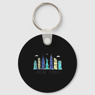 Porte-clés Nouvelle ville de New York Nyc Horizon Ny Aquarell