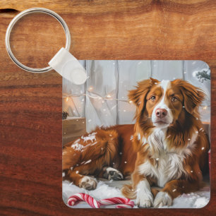 Porte-clés Nova Scotia Duck Tolling Retriever de Noël Festif