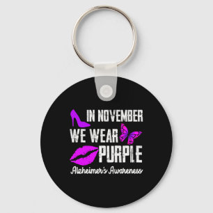 Porte-clés Novembre Nous Portons le Violet Sensibilisation à