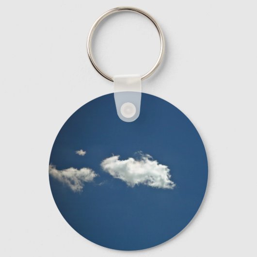 Porte-clés Nuage blanc fluide sur ciel bleu profond (Recto)