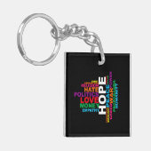 Porte-clés Nuage de mots de l'humanité (Devant gauche)