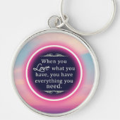 Porte-clés Nuage rose inspirant (Devant)