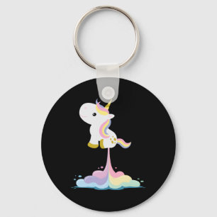 Porte-clés Nuages arc-en-ciel de la fusée Unicorn