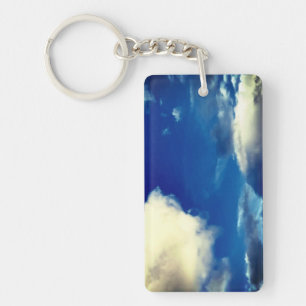Porte-clés Nuages avec photographie extérieure de ciel bleu