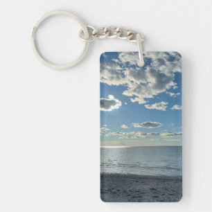 Porte-clés Nuages Ciel Bleu Nuageux Plage Vide