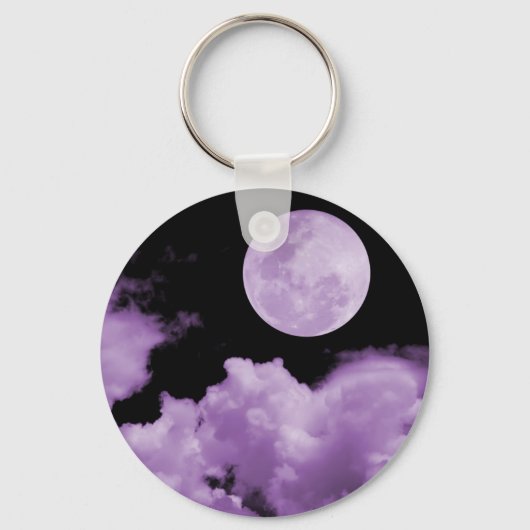 PORTE-CLÉS NUAGES DE PLEINE LUNE POURPLE (Recto)