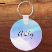 Porte-clés Nuages pastel magiques et arc-en-ciel (Recto)