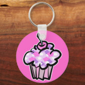Porte-clés nuages rose et violet cupcake (Recto)