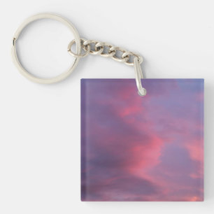 Porte-clés Nuages roses bleus