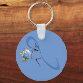 Porte-clés Nuances d'aquarelle bleue Hydrangeas (Recto)