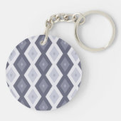 Porte-clés Nuances de bleu gris motif diamant (Dos)