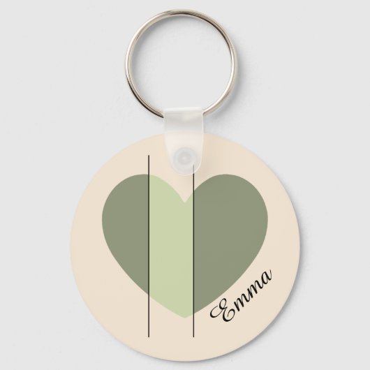 Porte-clés Nuances de Cœur Vert (Recto)