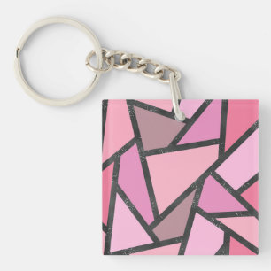 Porte-clés Nuances de motif en vitrail de corail