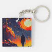 Porte-clés Nuit Abstraite d'Halloween moderne (Dos)