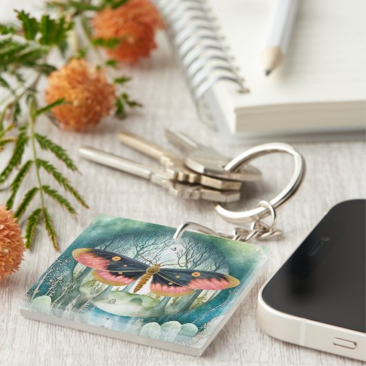 Porte-clés Nuit de la forêt de Moth Rose (Devant Droit)