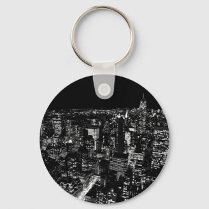 Porte-clés Nuit de New York en noir et blanc