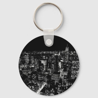 Porte-clés Nuit de New York en noir et blanc