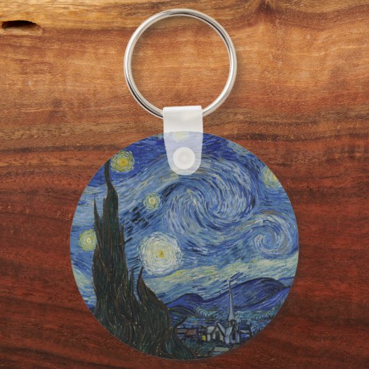 Porte-clés Nuit étoilée, peinture à l'huile, Vincent Van Gogh (Verso)