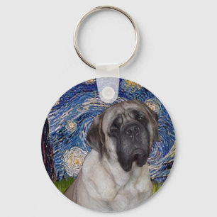 Porte-clés Nuit étoilée - Portrait de Bull Mastiff