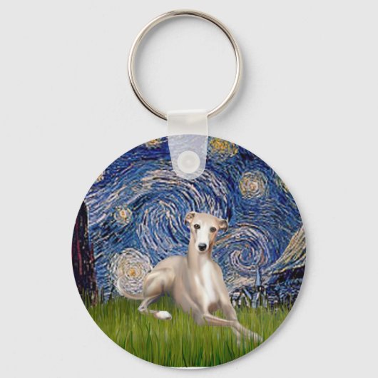 Porte-clés Nuit étoilée - Whippet #2 (Recto)