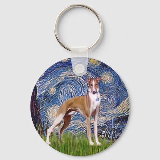 Porte-clés Nuit étoilée - Whippet (stand) (Recto)