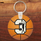 Porte-clés Number 3 Basketball and Player (Recto)