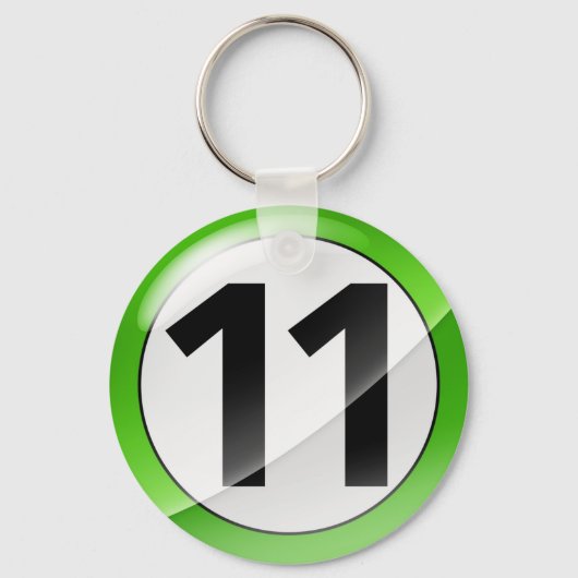 Porte-clés Numéro 11 Porte - clé vert (Recto)