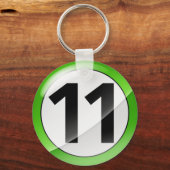 Porte-clés Numéro 11 Porte - clé vert (Recto)