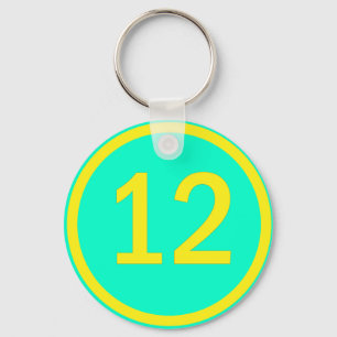 Porte-clés numéro 12 dans un cercle