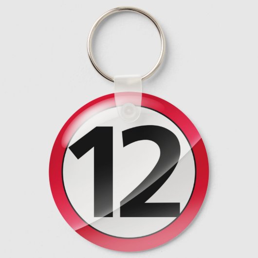 Porte-clés Numéro 12 Porte - clé rouge (Recto)
