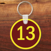 Porte-clés numéro 13 dans un cercle (Recto)