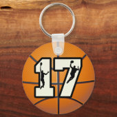 Porte-clés Numéro 17 Basketball et joueurs (Recto)