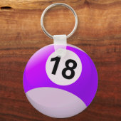 Porte-clés Numéro 18 Billard Ball (Recto)