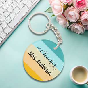 Porte-clés Numéro 1 enseignant personnalisé coloré