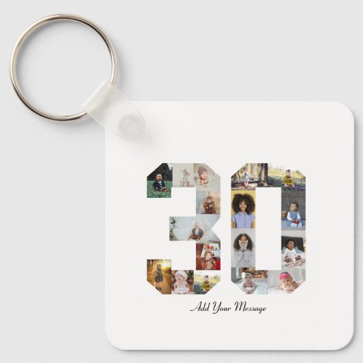 Porte-clés Numéro 30 Collage photo (Recto)
