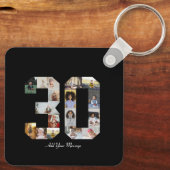 Porte-clés Numéro 30 Collage photo (Verso)