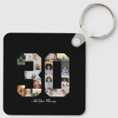 Porte-clés Numéro 30 Collage photo (Dos)