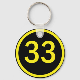 Porte-clés numéro 33 en cercle