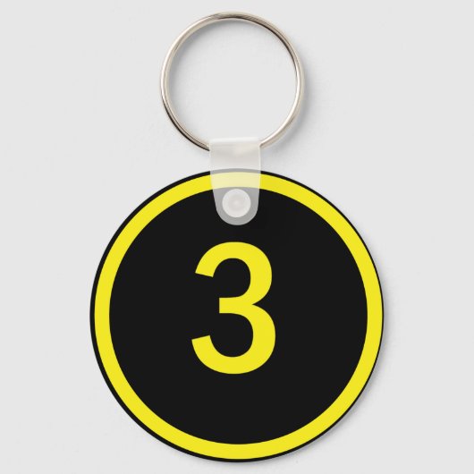 Porte-clés numéro 3 dans un cercle (Recto)