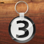 Porte-clés Numéro 3 Porte - clé noir (Recto)