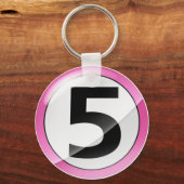 Porte-clés Numéro 5 Porte - clé rose (Recto)