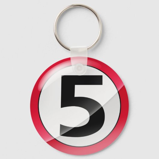 Porte-clés Numéro 5 Porte - clé rouge (Recto)